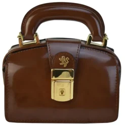 Mała elegancka skórzana listonoszka na rączce. "Lady Brunelleschi" R120/18