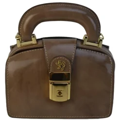 Mała elegancka skórzana listonoszka na rączce. "Lady Brunelleschi" R120/18