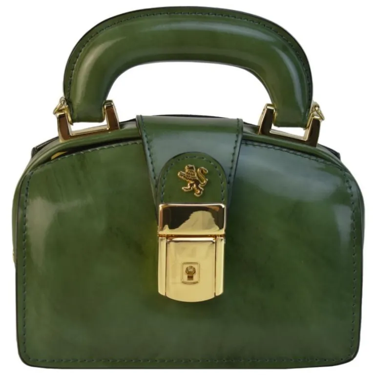 Mała elegancka skórzana listonoszka na rączce. "Lady Brunelleschi" R120/18