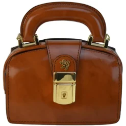 Mała elegancka skórzana listonoszka na rączce. "Lady Brunelleschi" R120/18