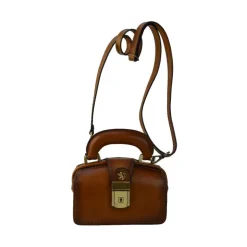 Mała elegancka skórzana listonoszka na rączce. "Lady Brunelleschi" B120/18