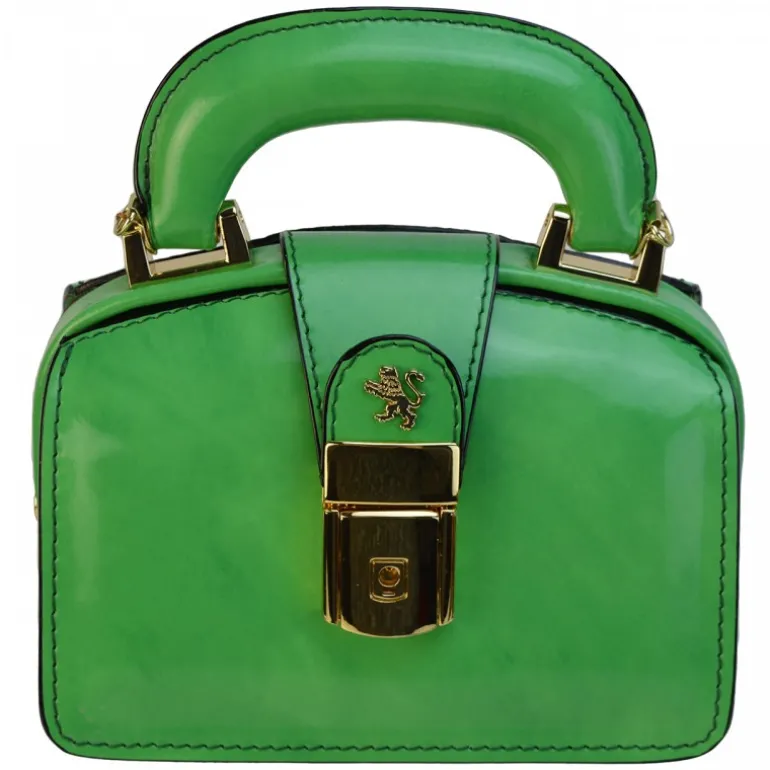 Mała elegancka skórzana listonoszka na rączce. "Lady Brunelleschi" R120/18