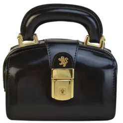 Mała elegancka skórzana listonoszka na rączce. "Lady Brunelleschi" R120/18