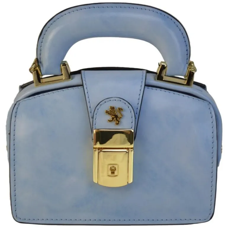 Mała elegancka skórzana listonoszka na rączce. "Lady Brunelleschi" R120/18