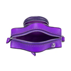 Mała listonoszka skórzana wykonana na wzór aparatu fotograficznego. R444P