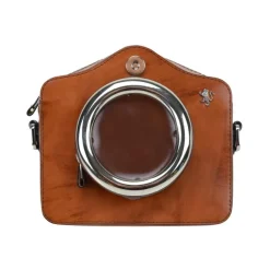 Mała listonoszka skórzana wykonana na wzór aparatu fotograficznego. R444P