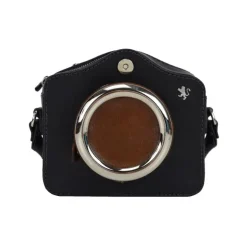 Mała listonoszka ze skóry wykonana na wzór aparatu fotograficznego. B444P