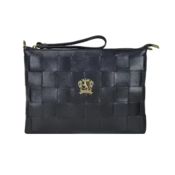 Mała torebka skórzana z elementami z plecionki "Montebonello"