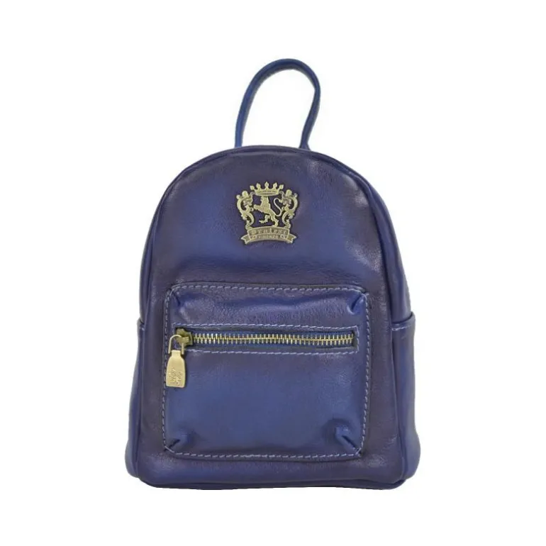 Mały damski plecak ze skóry z kieszonką z przodu. "Mia"