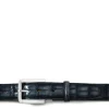 Męski pasek "OLMI" ze skóry krokodyla Granatowy