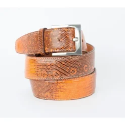 Pasek damski / męski ze skóry Iguany arancio