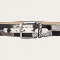 Pasek z prawdziwej skóry pytona i prawdziwej skóry. NE