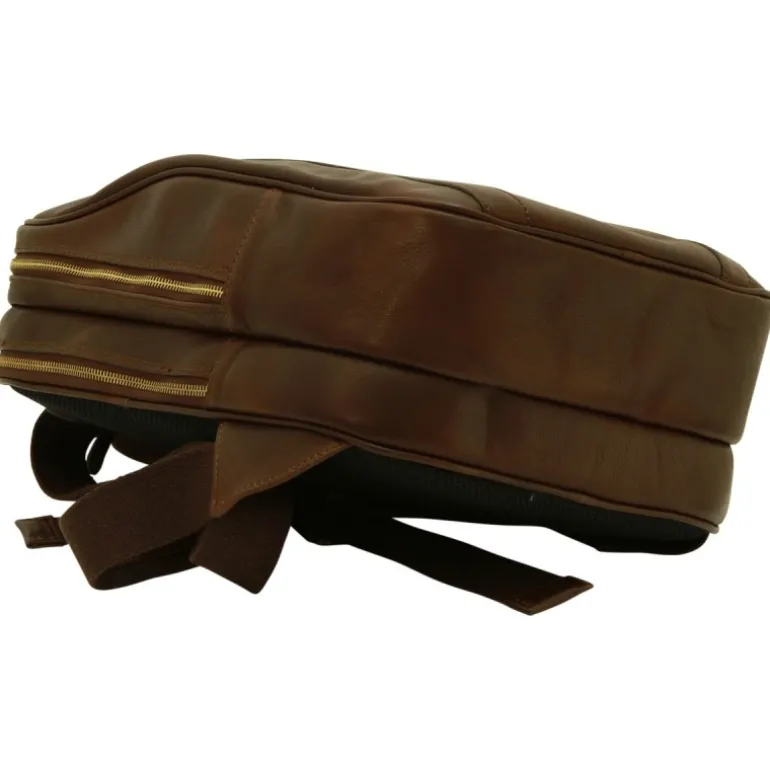 Piękny plecak skórzany na komputer 13" Nowy Sącz Brązowy ciemny