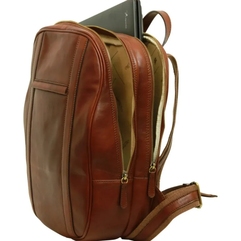 Piękny plecak skórzany na komputer 13" Nowy Sącz Brązowy