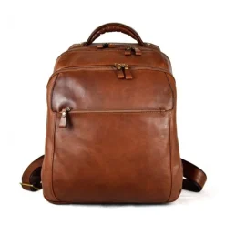 Plecak męski ze skóry bardzo dobrze wyposażony "Ombrone" BRĄZOWY