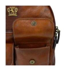 Plecak z włoskiej skóry z przednimi kieszeniami "Montelupo"