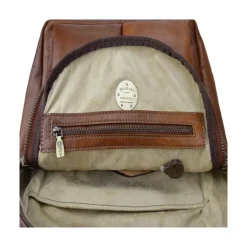 Plecak z włoskiej skóry z przednimi kieszeniami "Montelupo"