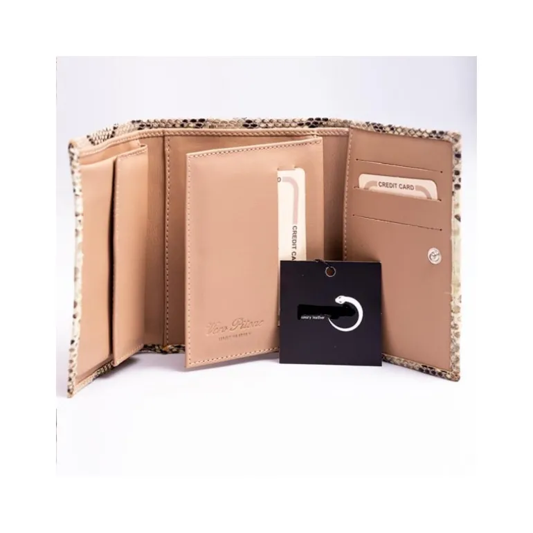 Portfel Damski z prawdziwej skóry pytona z portamonetką malowane ręcznie Multicolor