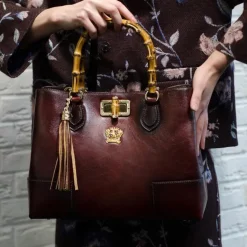 Średnia kuferek skórzana ze zwierzęcym motywem. "Sarteano" K