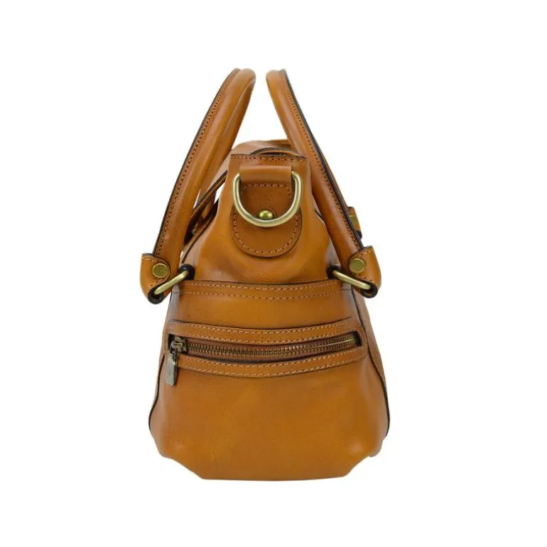 Skórzana torebka damska na podwójnych rączkach. "Rincine"