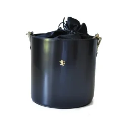 Skórzana torebka damska na rączce z łańcuszkiem "Secchiello" R335