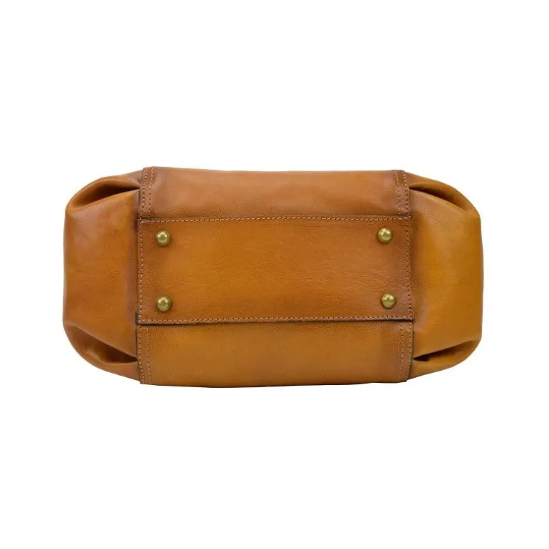 Skórzana torebka damska na podwójnych rączkach. "Rincine"