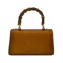 Skórzana torebka damska z bambusowym uchwytem "Castalia" B298/20