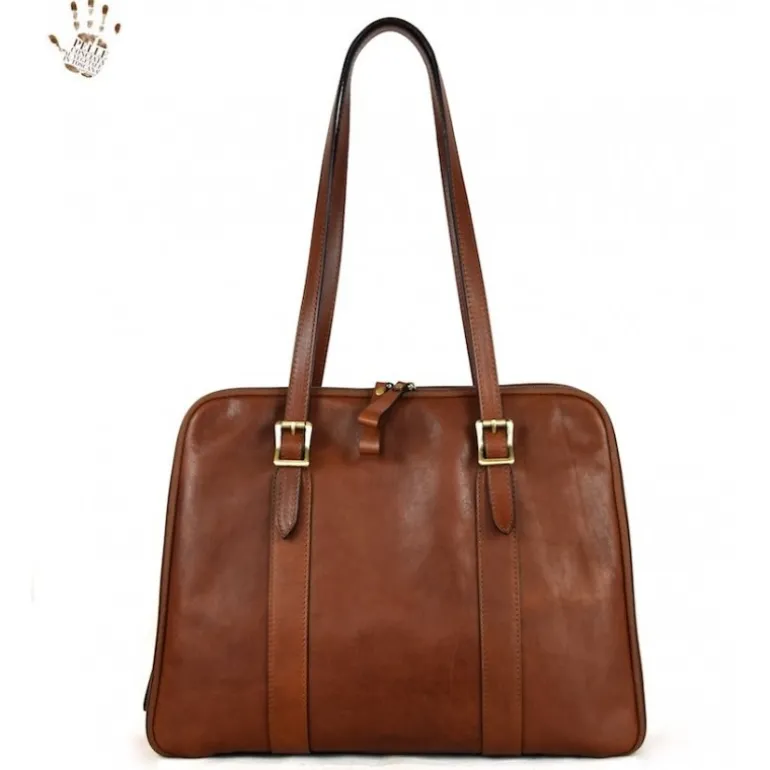 Skórzana torebka na długiej podwójnych rączkach "Rocchette"