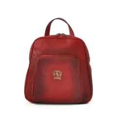 Skórzany damski plecak o zaokrąglonych liniach ​wyposażony "Sirmione"