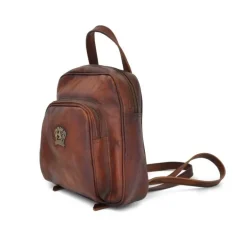 Skórzany damski plecak o zaokrąglonych liniach ​wyposażony "Sirmione"