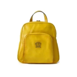 Skórzany damski plecak o zaokrąglonych liniach ​wyposażony "Sirmione"