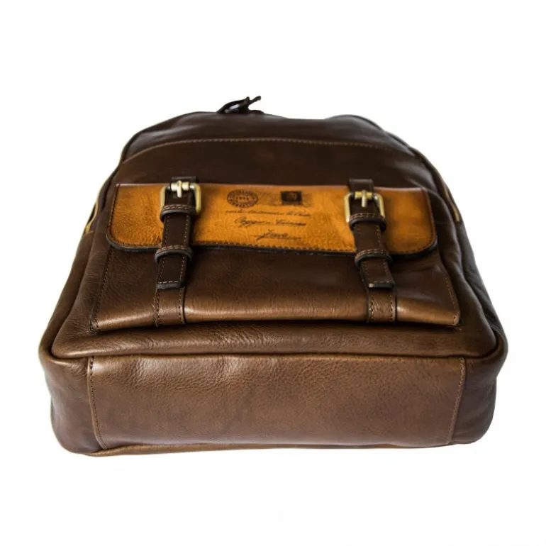 Skórzany plecak na laptopa 15" z pocztówką