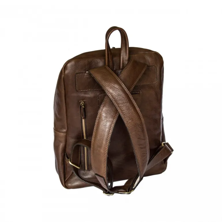 Skórzany plecak na laptopa 15" z pocztówką