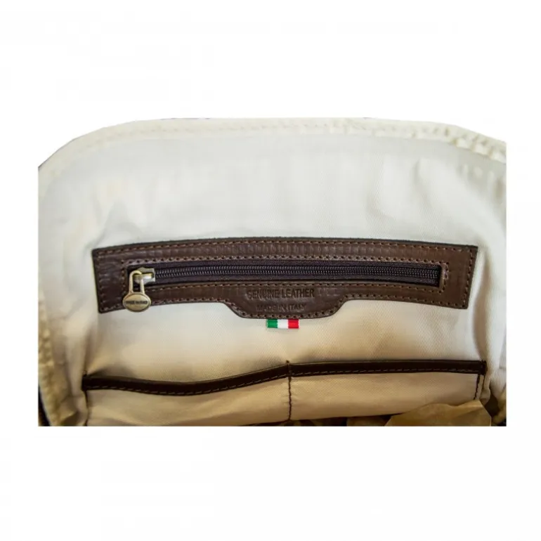 Skórzany plecak na laptopa 15" z pocztówką