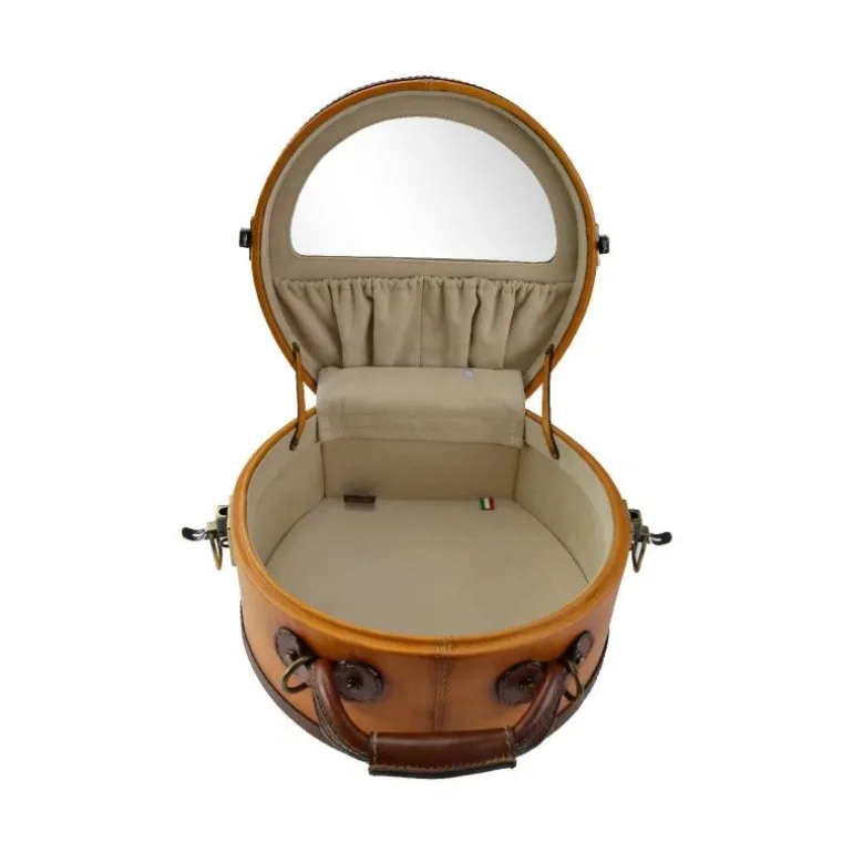 Skrzynka na Kapelusz ze skóry, średni