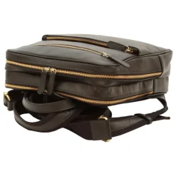 Sportowy plecak na laptopa z miękkiej skóry cielęcej "Baltico" Czarny