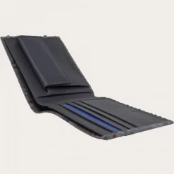 Szary portfel z prawdziwej skóry pytona z kieszonką na monety