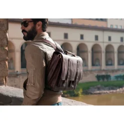 Teczka plecak skórzana "Torre Alta"