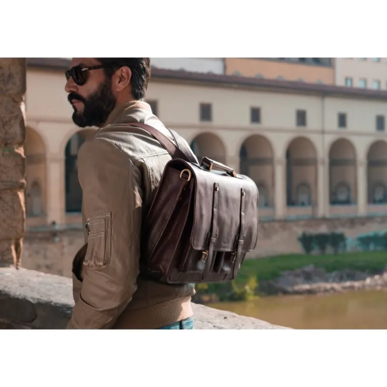 Teczka plecak skórzana "Torre Alta"