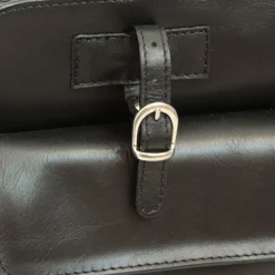 Teczka z uchwytami na parasole z licowej skóry cielęcej "Olsztyn" CZARNY