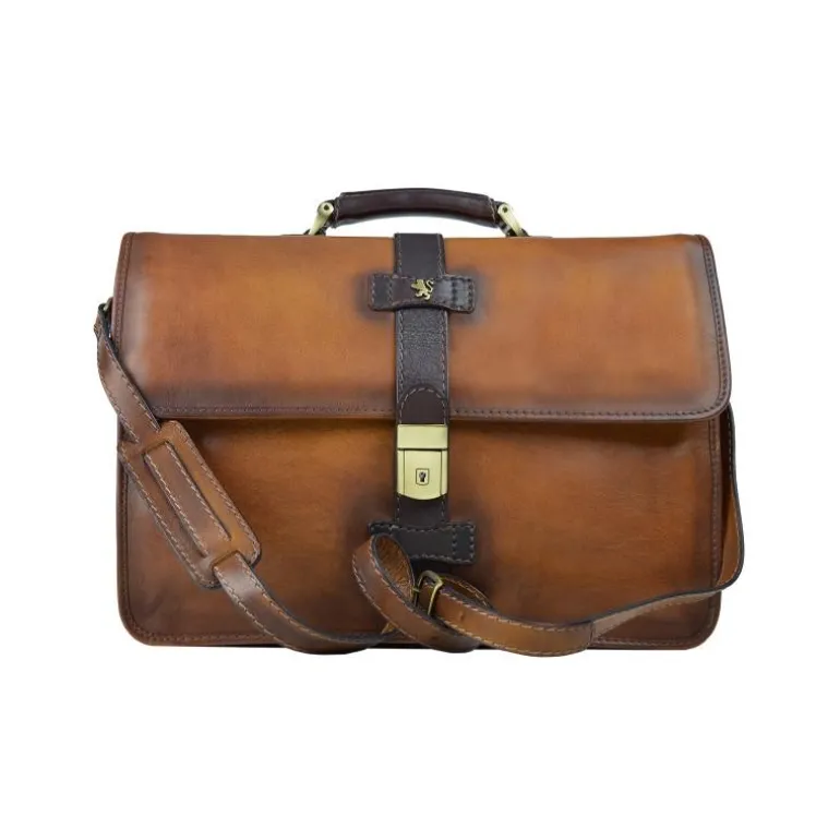 Teczka z włoskiej skóry garbowanej roślinnie "Pratomagno" B459