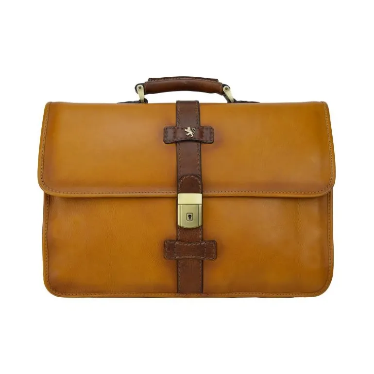 Teczka z włoskiej skóry garbowanej roślinnie "Pratomagno" B459