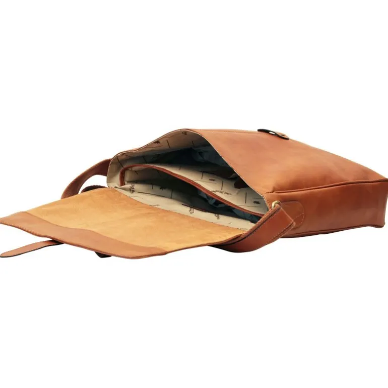 Torba na ramię męska ze skóry cielęcej "Ińsko" Koniak