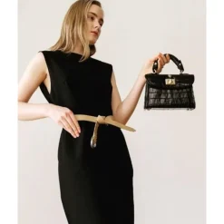 Torebka damska skórzana wzorem imitującym skórę krokodyla. "Lucignano" K280/20