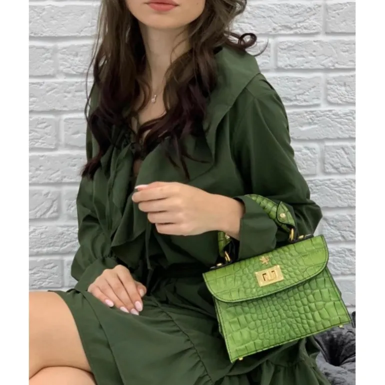 Torebka damska skórzana wzorem imitującym skórę krokodyla. "Lucignano" K280/20