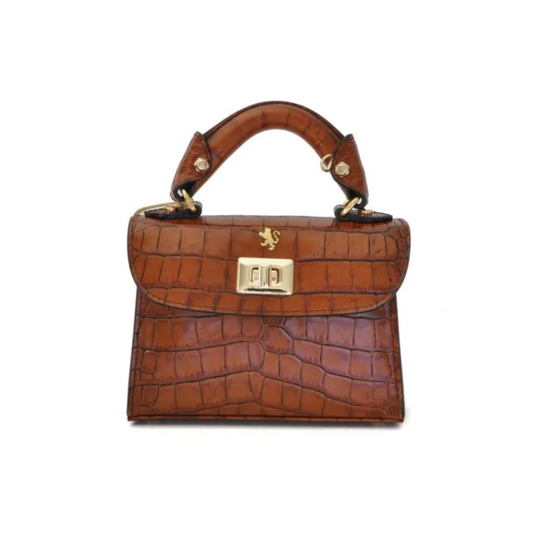 Torebka damska skórzana wzorem imitującym skórę krokodyla. "Lucignano" K280/20