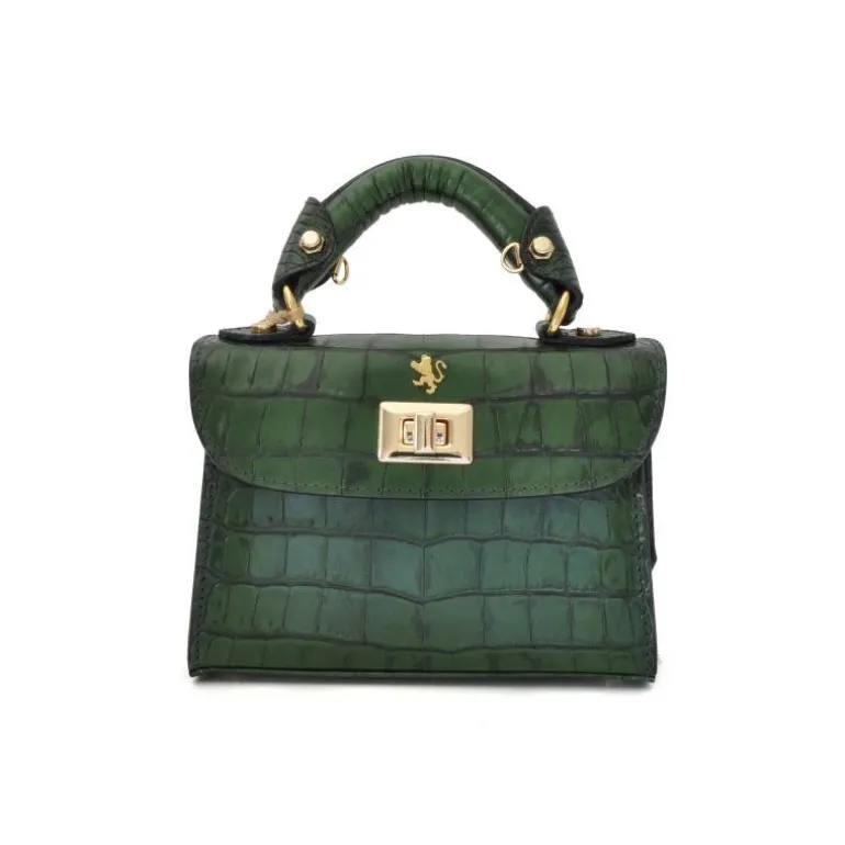 Torebka damska skórzana wzorem imitującym skórę krokodyla. "Lucignano" K280/20