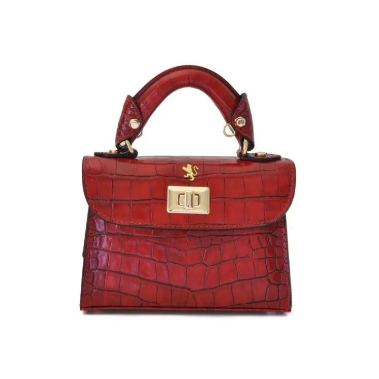 Torebka damska skórzana wzorem imitującym skórę krokodyla. "Lucignano" K280/20