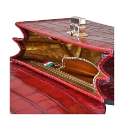 Torebka damska skórzana wzorem imitującym skórę krokodyla. "Lucignano" K280/20