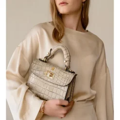 Torebka damska skórzana wzorem imitującym skórę krokodyla. "Lucignano" K280/20